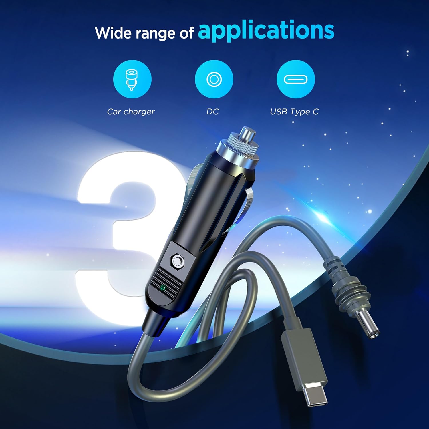 Kabllo për Starlink Mini, 3-në-1, 3m, i zi