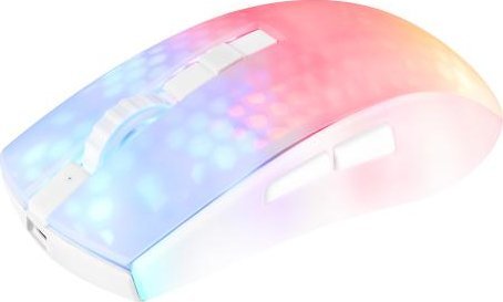 Maus gaming DELTACO GAMING WM89, wireless, 10000DPI, i bardhë transparent