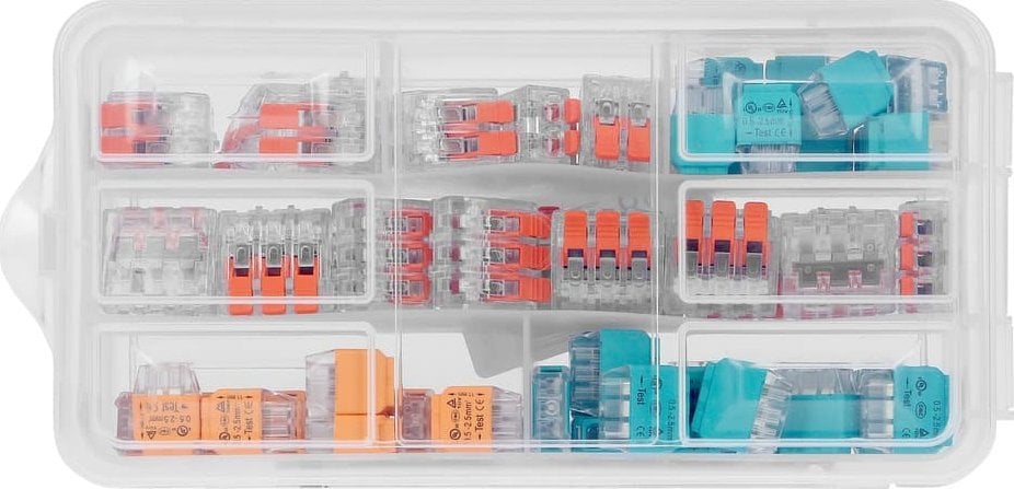 Set konektorësh instalimi Orno APARTMENT, 65 copë, push in dhe me kapëse