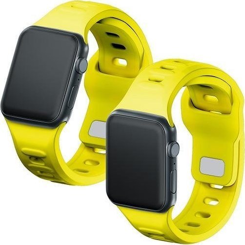Rrip ore 3mk Silicone Watch Strap për Apple Watch, silikon, 42 44 45mm, i verdhë