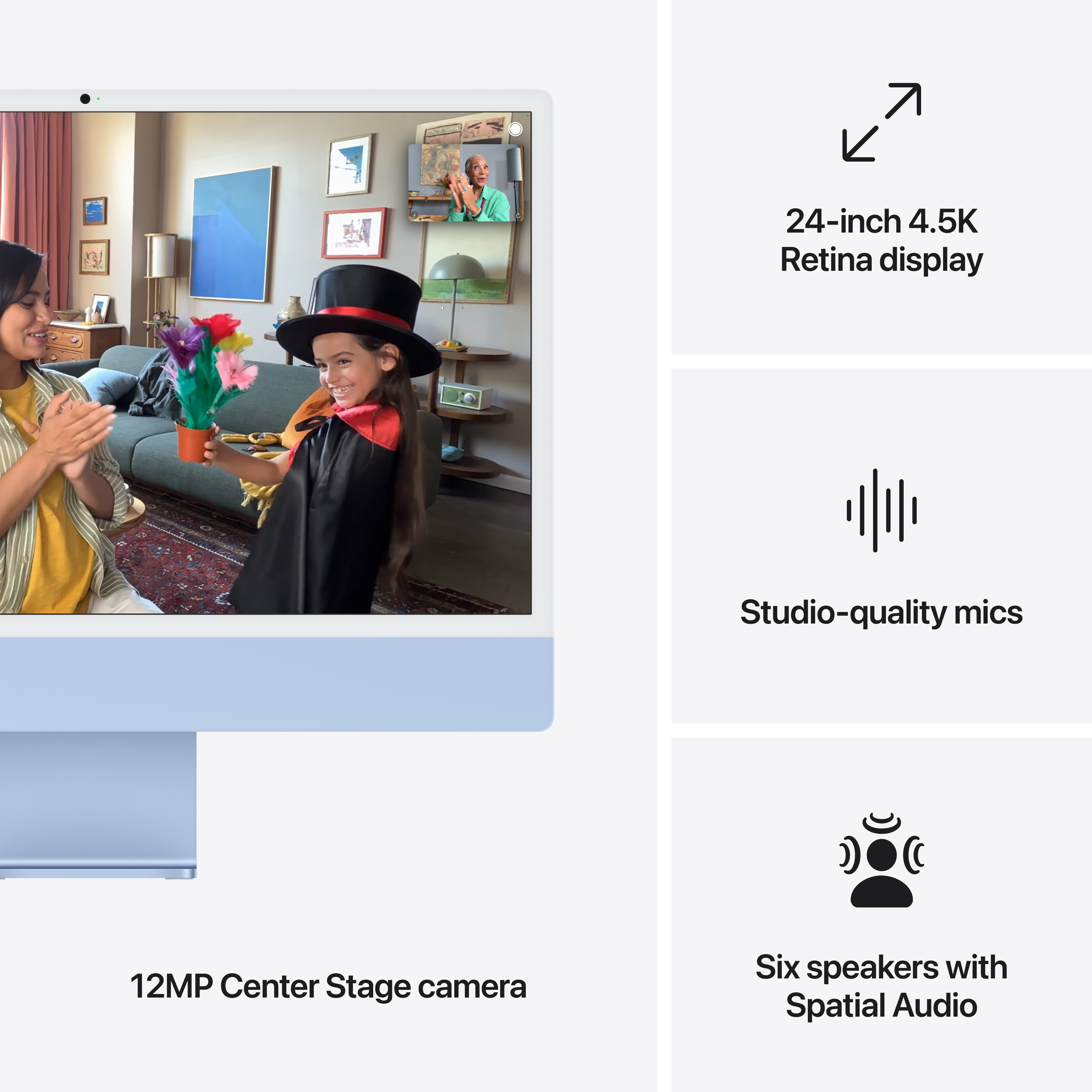 Apple iMac 24", M4 10‑core, 16GB, 256GB SSD, 10‑core GPU, Blue