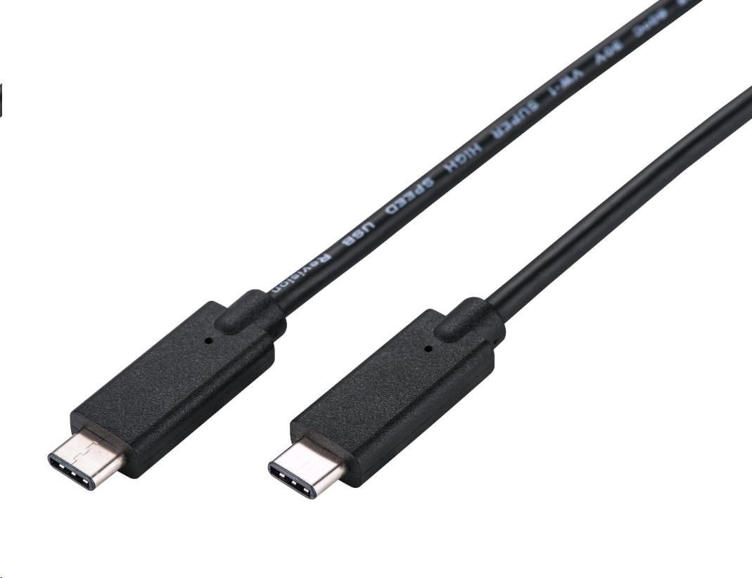 Kabllo USB C TECH USB 3.2 Type C CM CM, PD 100W, 20Gbps, 2m, e zezë