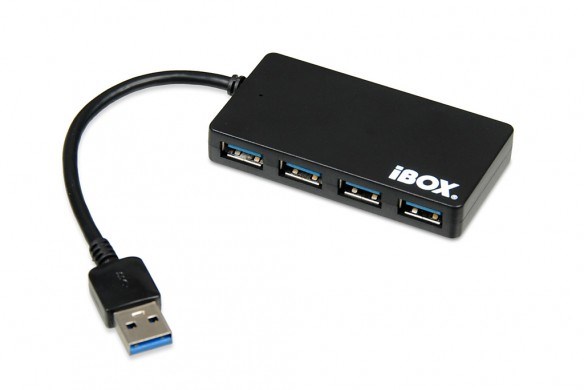 USB Hub 3.0 iBOX, 4 porte, e zezë 