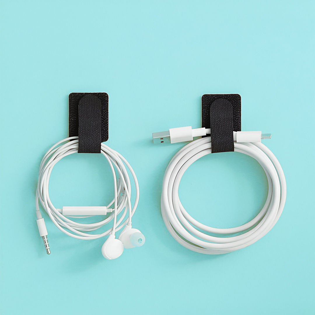 Set organizues kabllosh Mozos CM-SET, tub fleksibël, kapëse Velcro, i zi