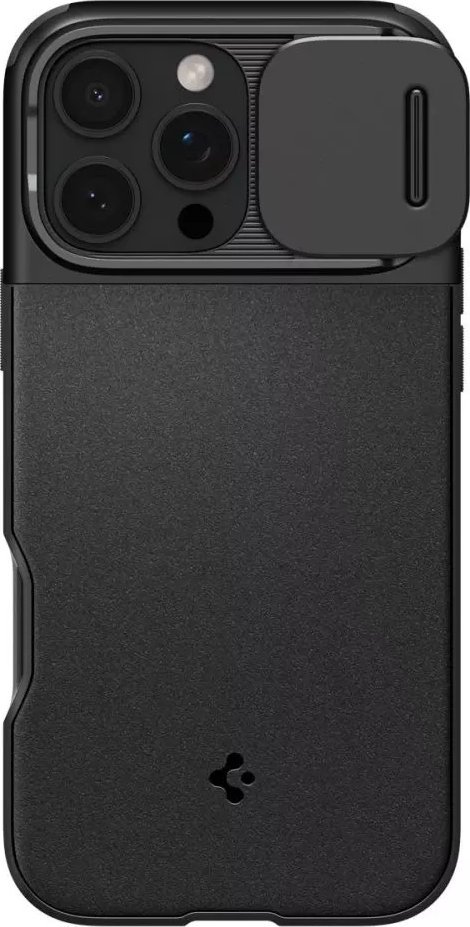 Kapak telefoni Spigen Optik Armor MagSafe për iPhone 16 Pro, mbrojtje kamerë, i zi 3