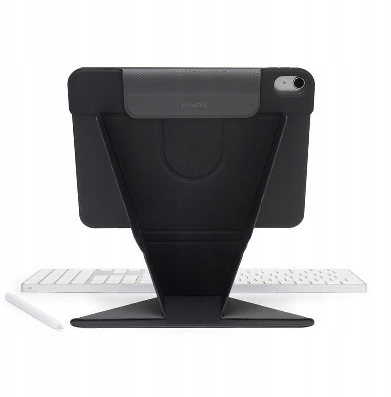 Mbulesë tabletë Pipetto Origami No6 Stand Case për iPad Air 11" 2025 2024 dhe 10.9", mbajtëse për Apple Pencil, gri
