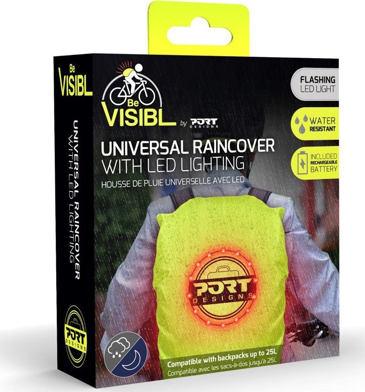Mbulesë shiu për çantë Port Designs 180113, deri 25L, me LED, e verdhë neon