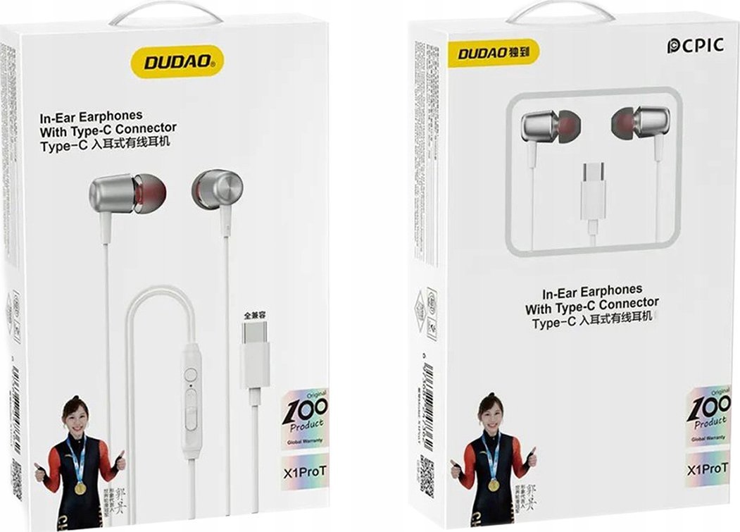 Kufje Dudao X1PROT In-Ear, USB-C, 1.2m, të bardha