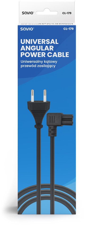 Кабел за струја Savio CL-179, 5 m, приклучок C8 C7, црн