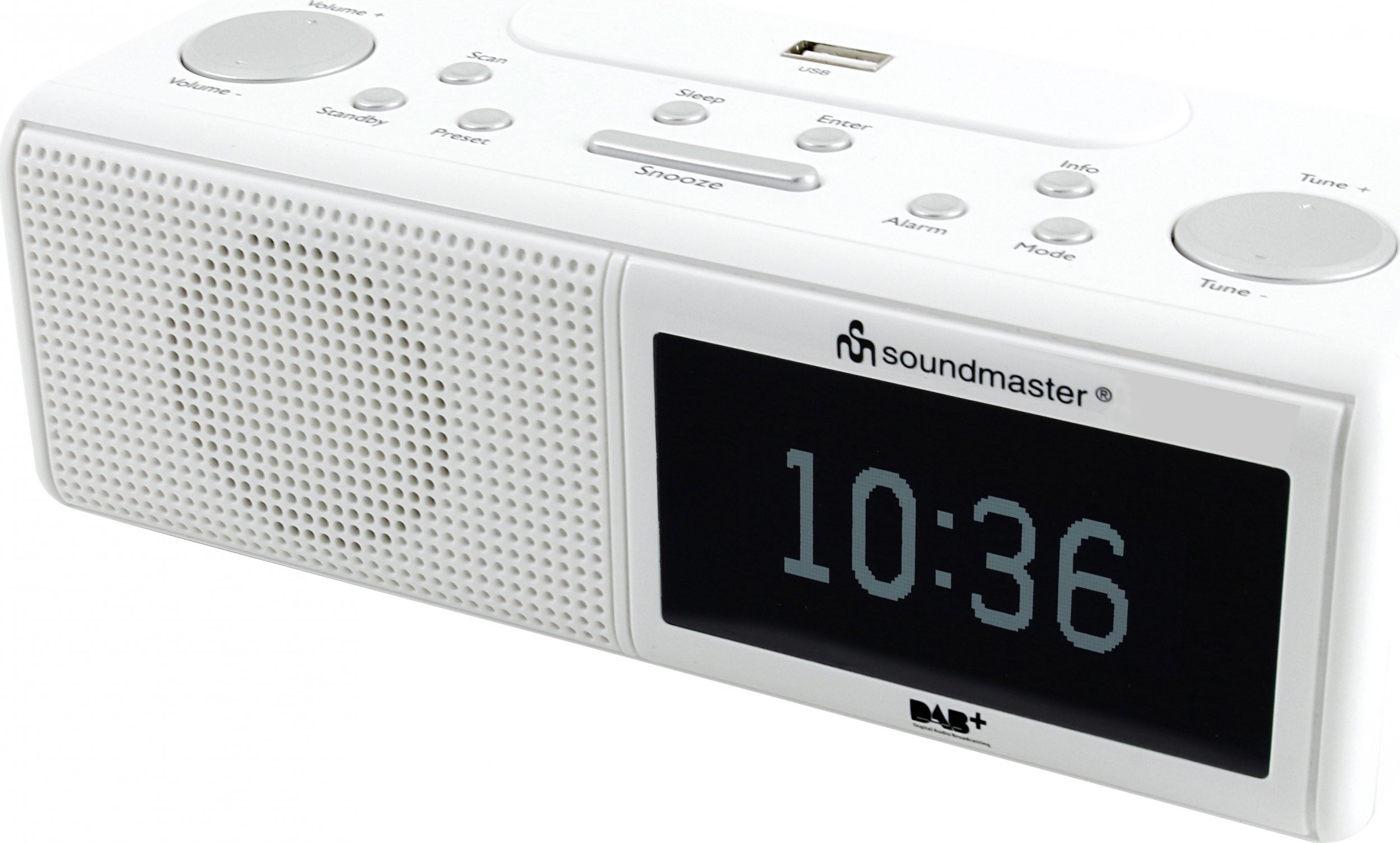 Radio me orë Soundmaster UR8350WE, DAB+, FM, e bardhë