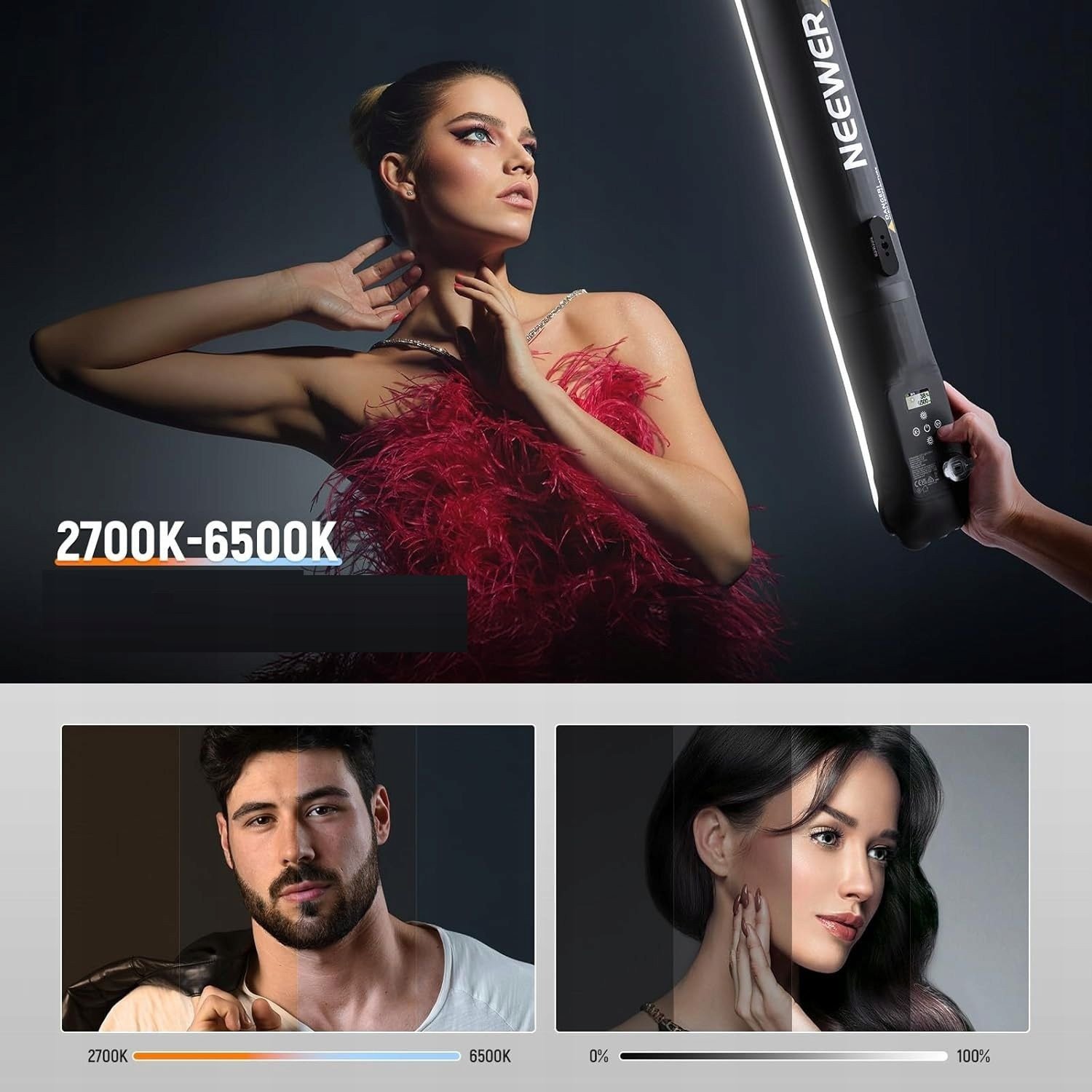 Llambë LED portative Neewer GC21B, 21W, 2500mAh, bi-color