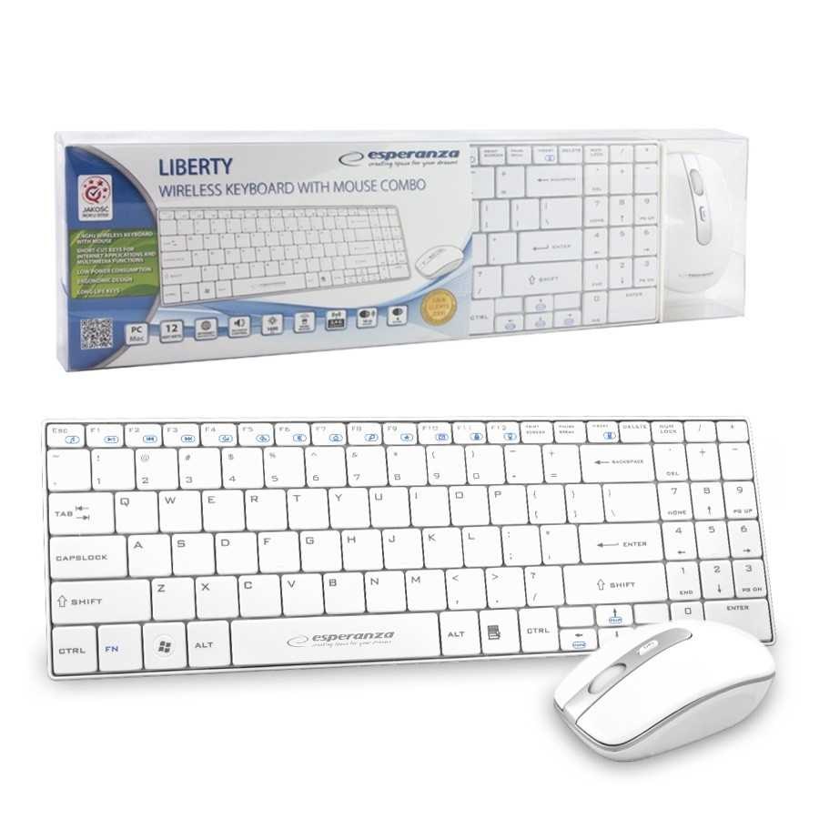 Tastierë Esperanza EK122W, wireless, QWERTY, e bardhë