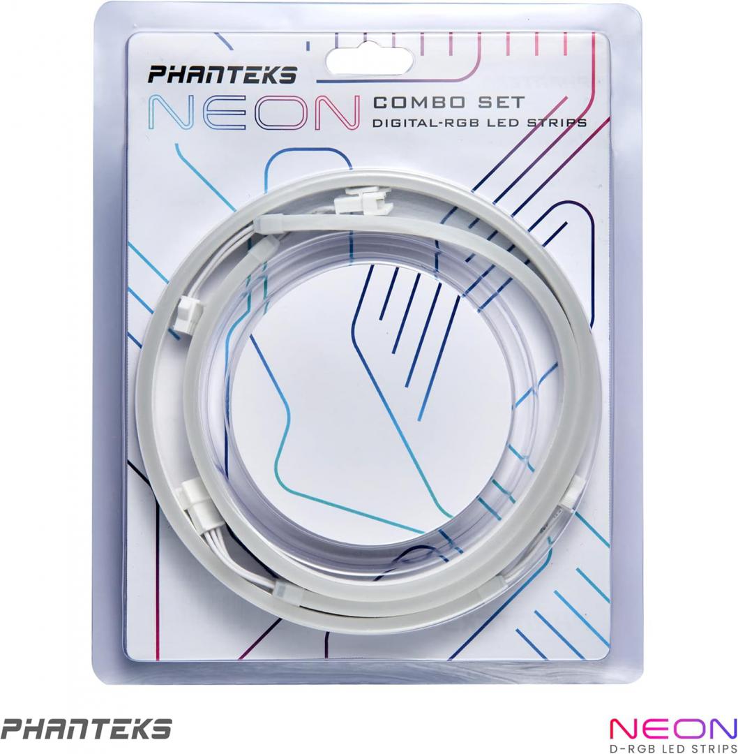 Shirit LED Phanteks Neon Digital RGB, set 2x 40 cm, ARGB 3 pin, i bardhë