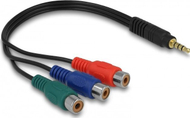 Kabllo Delock Jack 3.5mm - RCA (Cinch), 0.2m, e zezë