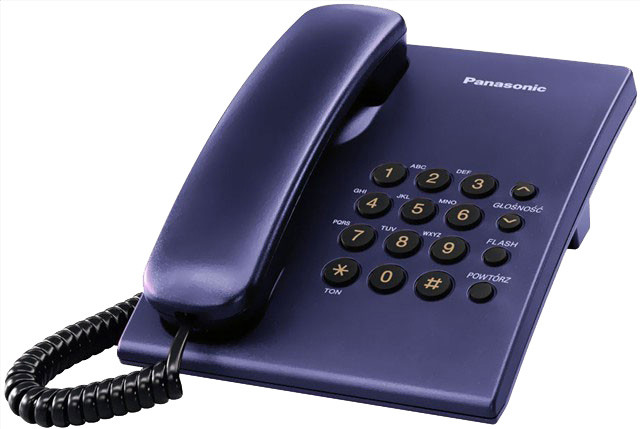 Telefon klasik Panasonic KX-TS500FXC, i kaltërt
