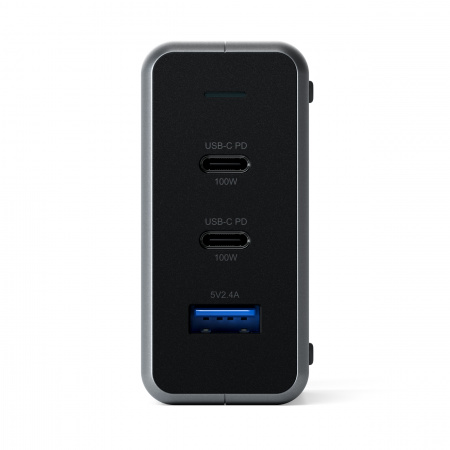 Satechi 100W USB-C PD компактен GaN полнач, двоен USB-C + USB-A