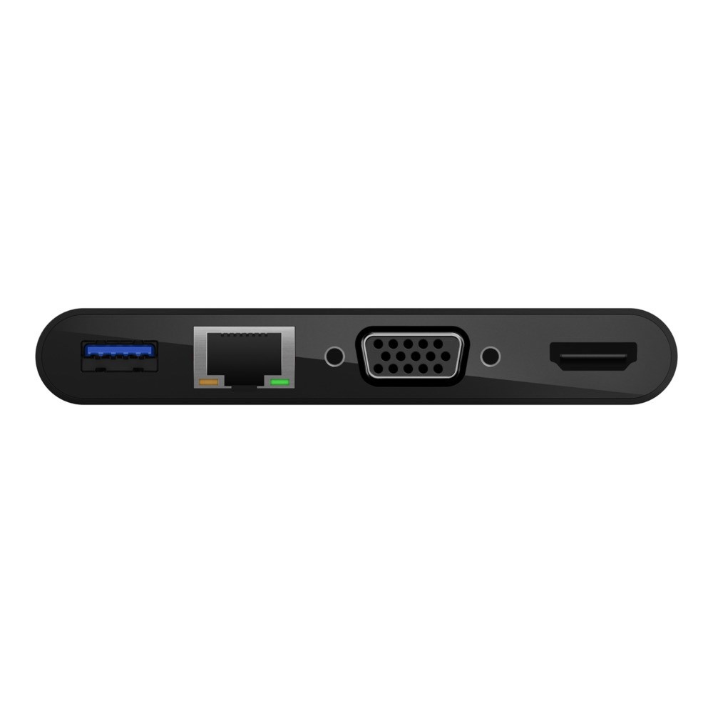 Përshtatës Multimedia USB-C Belkin, HDMI, VGA, USB 3.2, Gigabit Ethernet, i zi