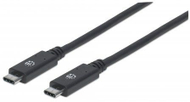 Kabllo USB Manhattan USB-C - USB-C, 1 m, e zezë