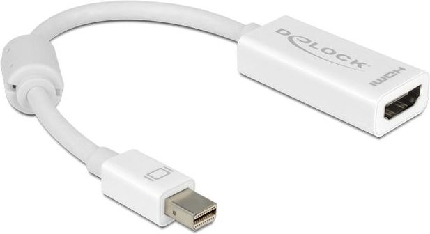 Adapter Mini DisplayPort në HDMI DeLOCK, 18cm, Full HD, i bardhë