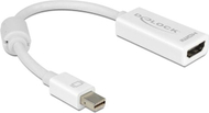 Adapter Mini DisplayPort në HDMI DeLOCK, 18cm, Full HD, i bardhë