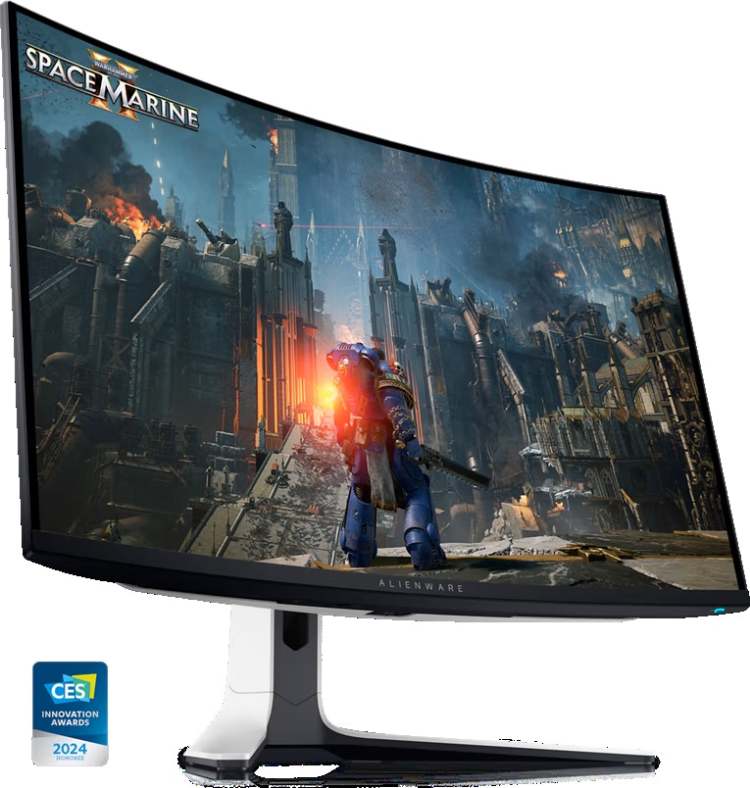 Monitor Dell Alienware, 31,6", QD-OLED, 4K UHD, 240 Hz, i bardhë/ zi