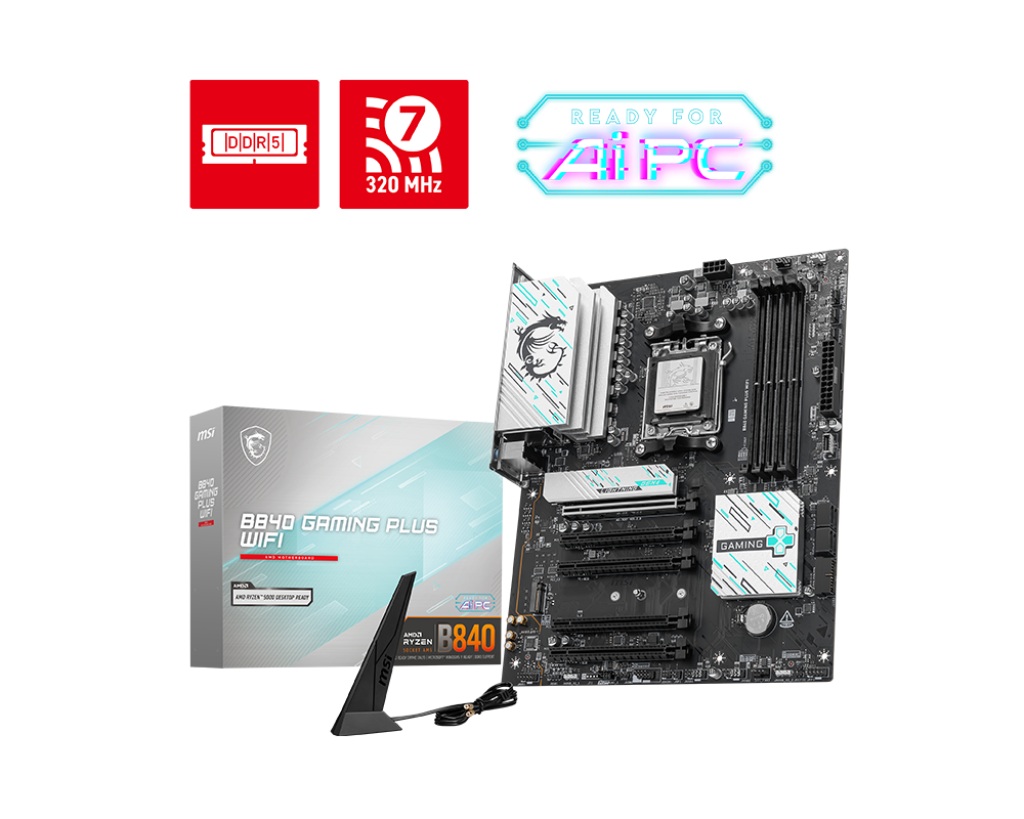 Pllakë amë MSI B840 GAMING PLUS WiFi AM5 DDR5 PCIe 4.0 ATX