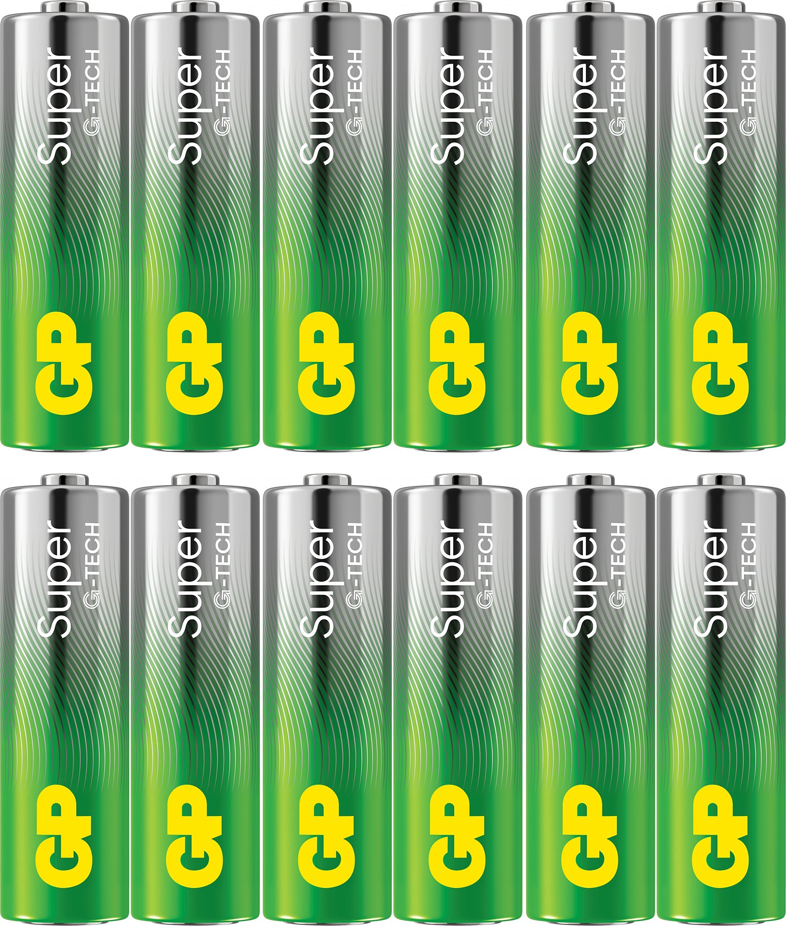 Bateri alkalinë GP Super, AA LR6, paketim 12 copë