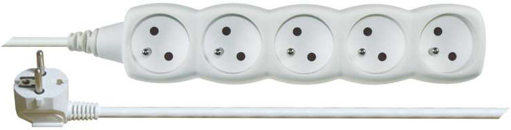 Kabllo zgjatëse Emos - 5 priza, 3m, e bardhë