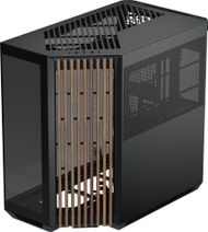 Kuti PC APNX V1, midi tower ATX, xham i temperuar, dru dhe e zezë