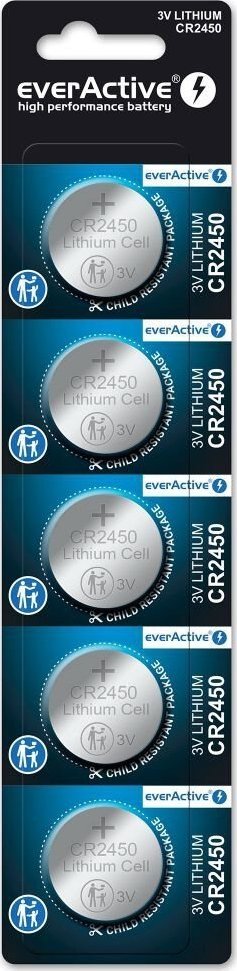 Bateri litium EverActive CR2450, set 5 copë