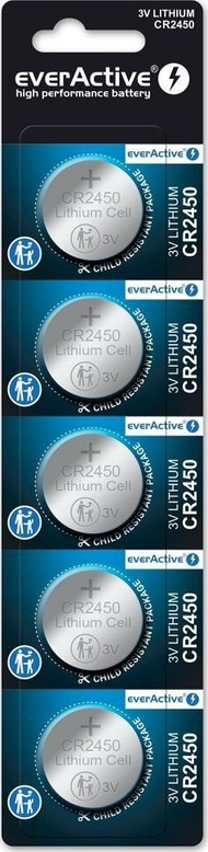 Bateri litium EverActive CR2450, set 5 copë