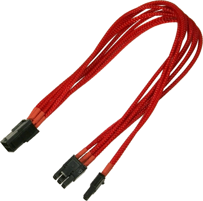 Kabllo Nanoxia PCIe 6-pin - PCIe 8-pin, 0.3m, e kuqe