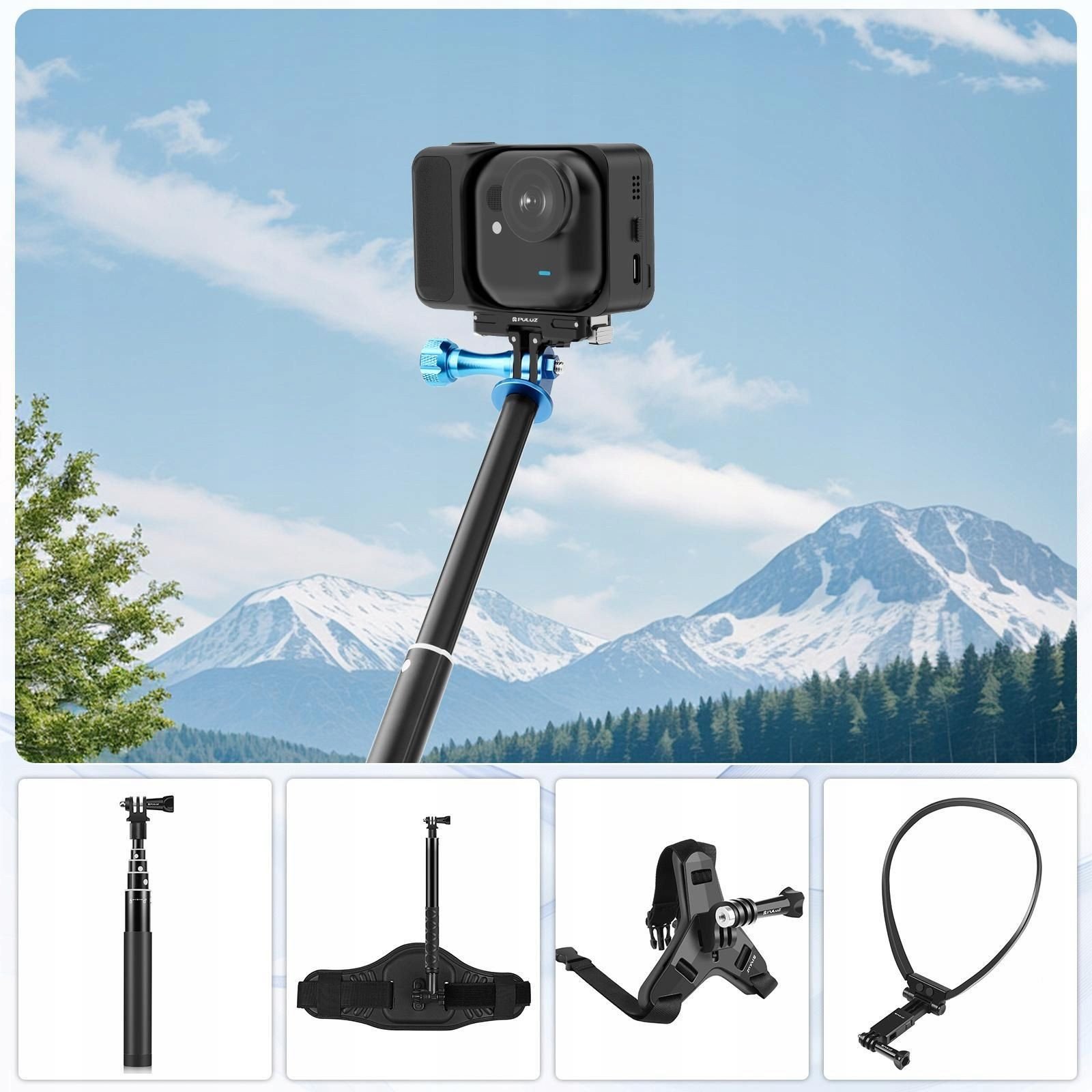 Mbajtëse magnetike PULUZ për Insta360 GO Ultra, montim Quick Release, e zezë