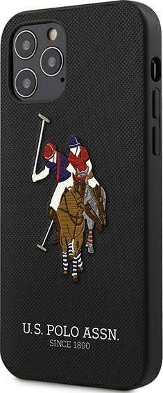 Mbështjellëse US Polo USHCP12LPUGFLBK për iPhone 12 Pro Max Polo Embroidery Collection, e zezë