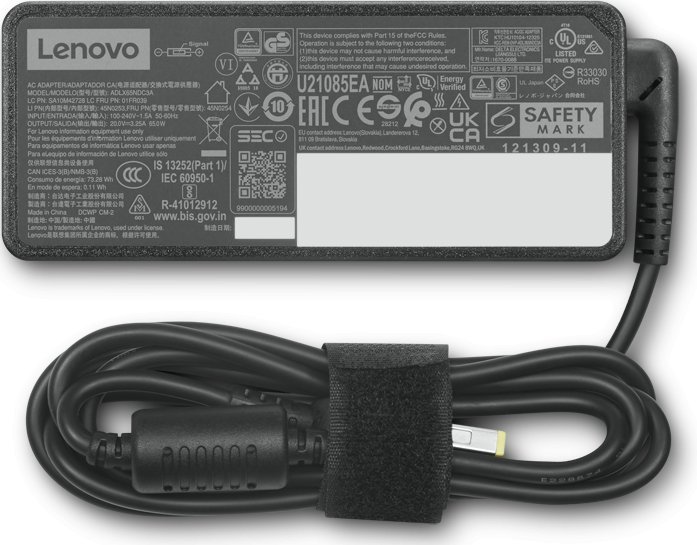 Adapter rryme Lenovo 4X21J81440, 65W, për ambiente të brendshme, i zi