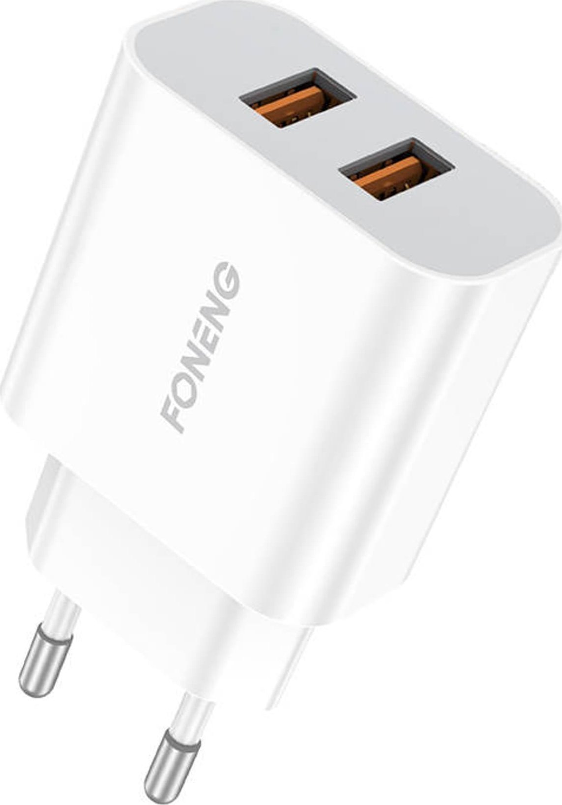 Karikues muri Foneng EU45, 2x USB, 12W, me kabllo Micro USB, i bardhë