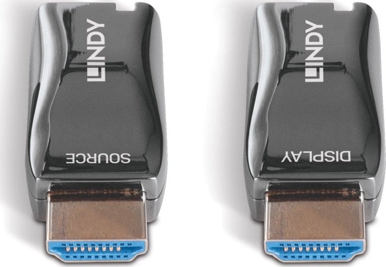 HDMI екстендер Lindy со оптичко влакно, 4K 60Hz, до 300m, црн