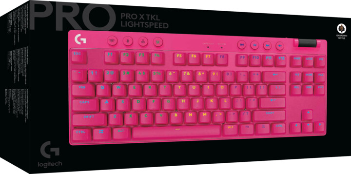 [OUTLET] Tastierë Logitech G Pro X TKL Lightspeed, GX Brown, US, rozë