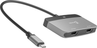 Adapter USB C j5create JCA364, Dual HDMI, deri 8K, i zi gri