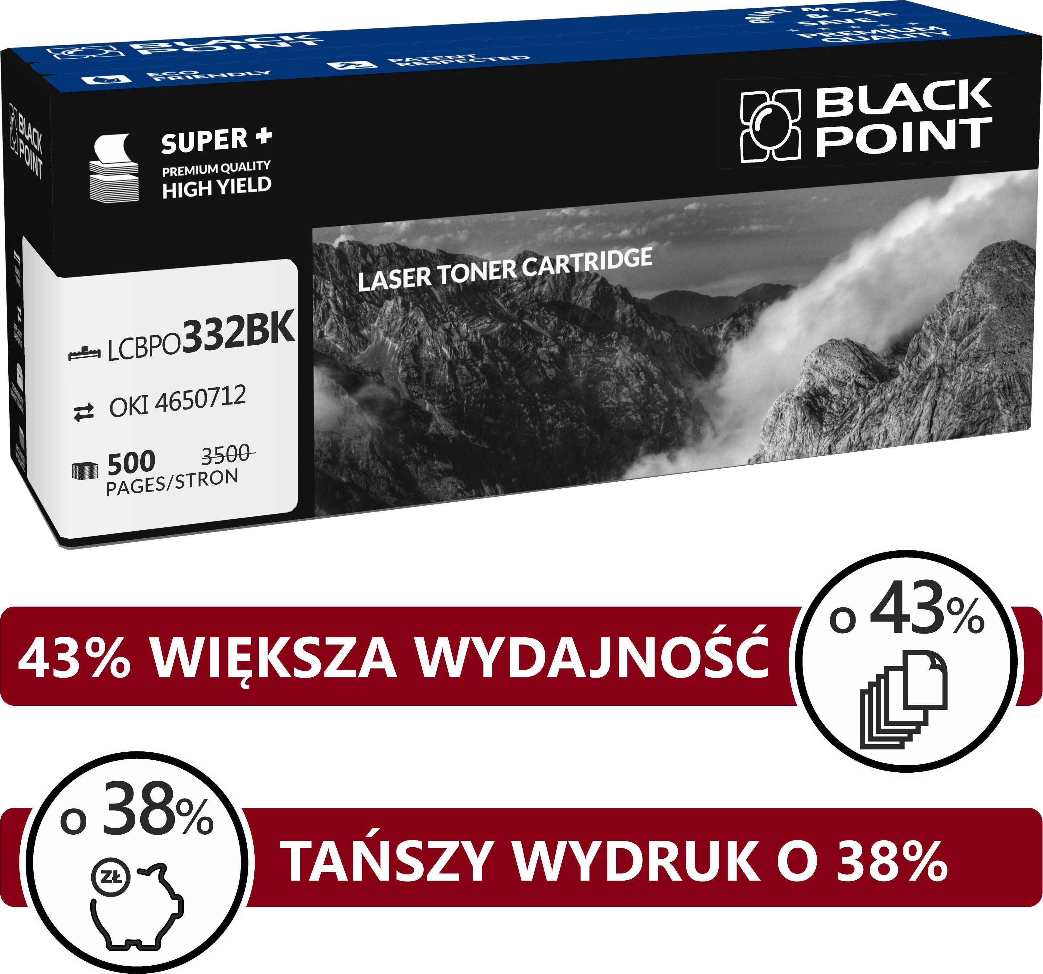 Toner Black Point LCBPOC332BK, zëvendësues për OKI 46508712, 5000 faqe, e zezë