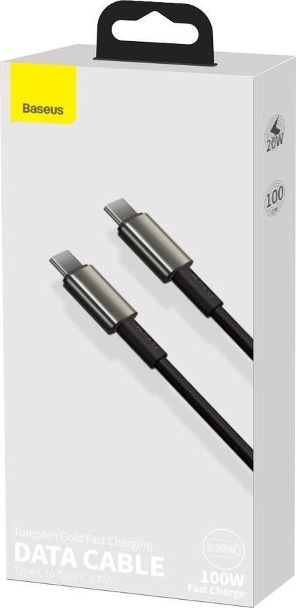 Kabllo USB Baseus CATWJ-01, USB C në USB C, 1m, 100W, e zezë