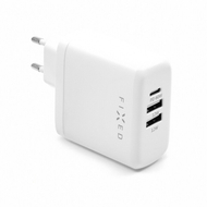 Karikues FIXED USB-C, 2xUSB-A, PD, 60W, i bardhë