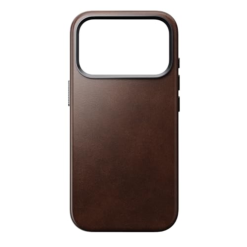 Kutia mbrojtëse NOMAD Traditional Leather, për iPhone 17 Pro, lëkurë origjinale, MagSafe, kafe Rustic Brown Horween