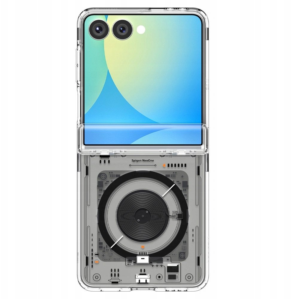 Këllëf telefoni Spigen Ultra Hybrid Pro MagFit për Galaxy Z Flip 7, me mbrojtje të menteshës, me magnet Qi2.1, transparent Neo One