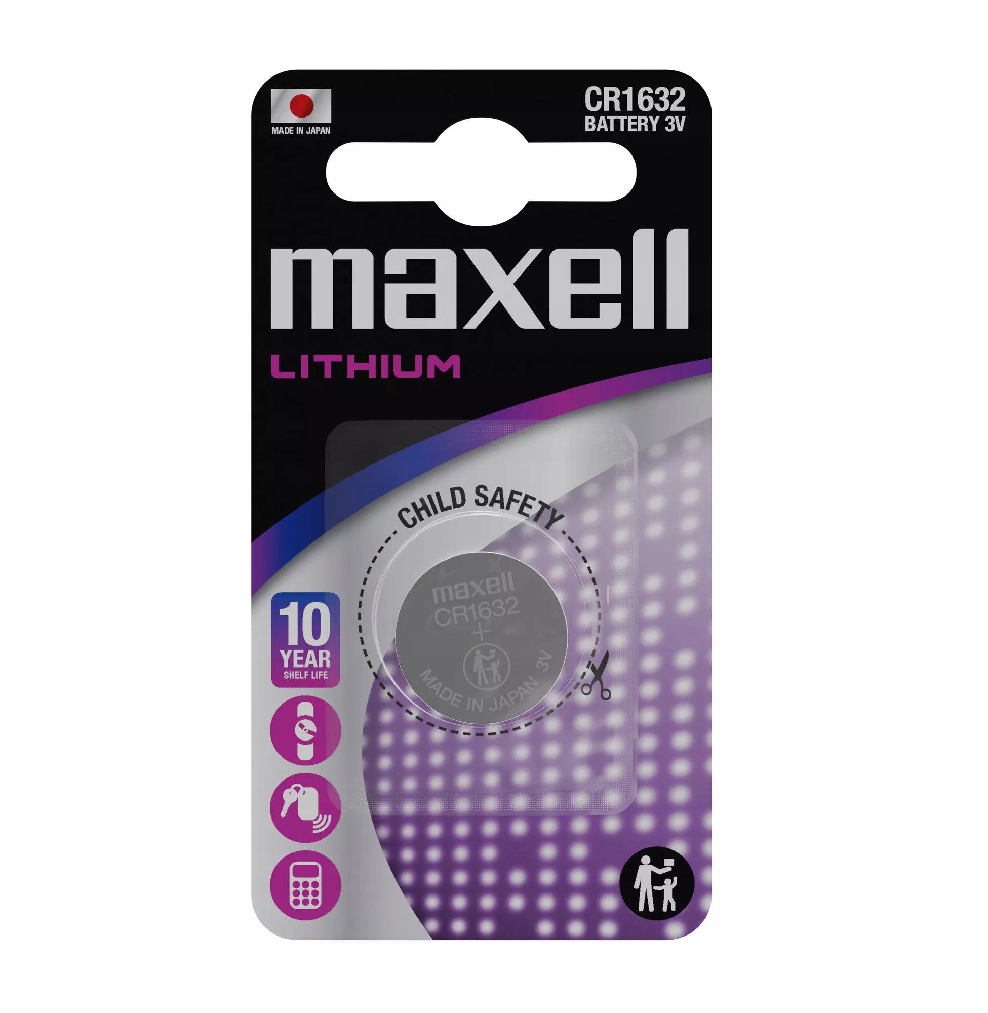 Bateri litiumi Maxell CR1632, 3V, 140mAh, argjendtë
