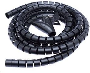 Spirale organizuese për kabllo Connect IT, 30 mm x 1.5 m, e zezë