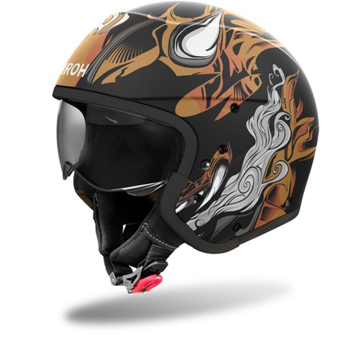 Helmë modulare Airoh J 110 Oni, Composite Carbon, XXL, matt e zezë kafe gri