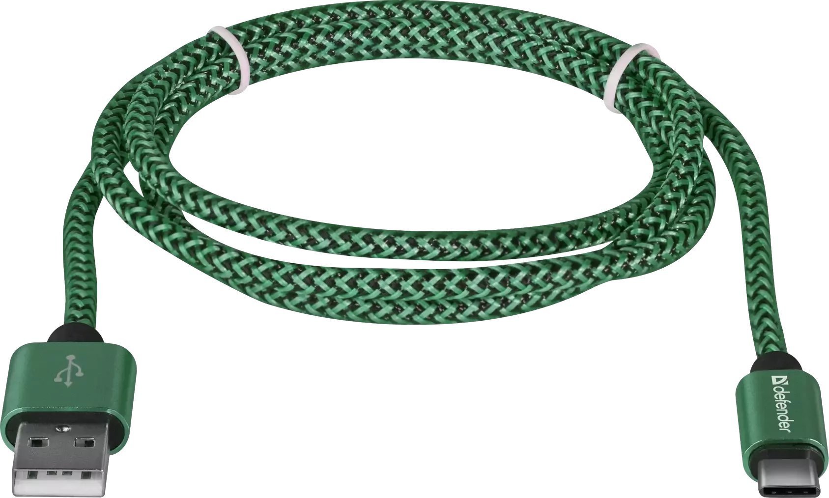 USB кабел Defender 87816, USB-A во USB-C, 1 m, зелен