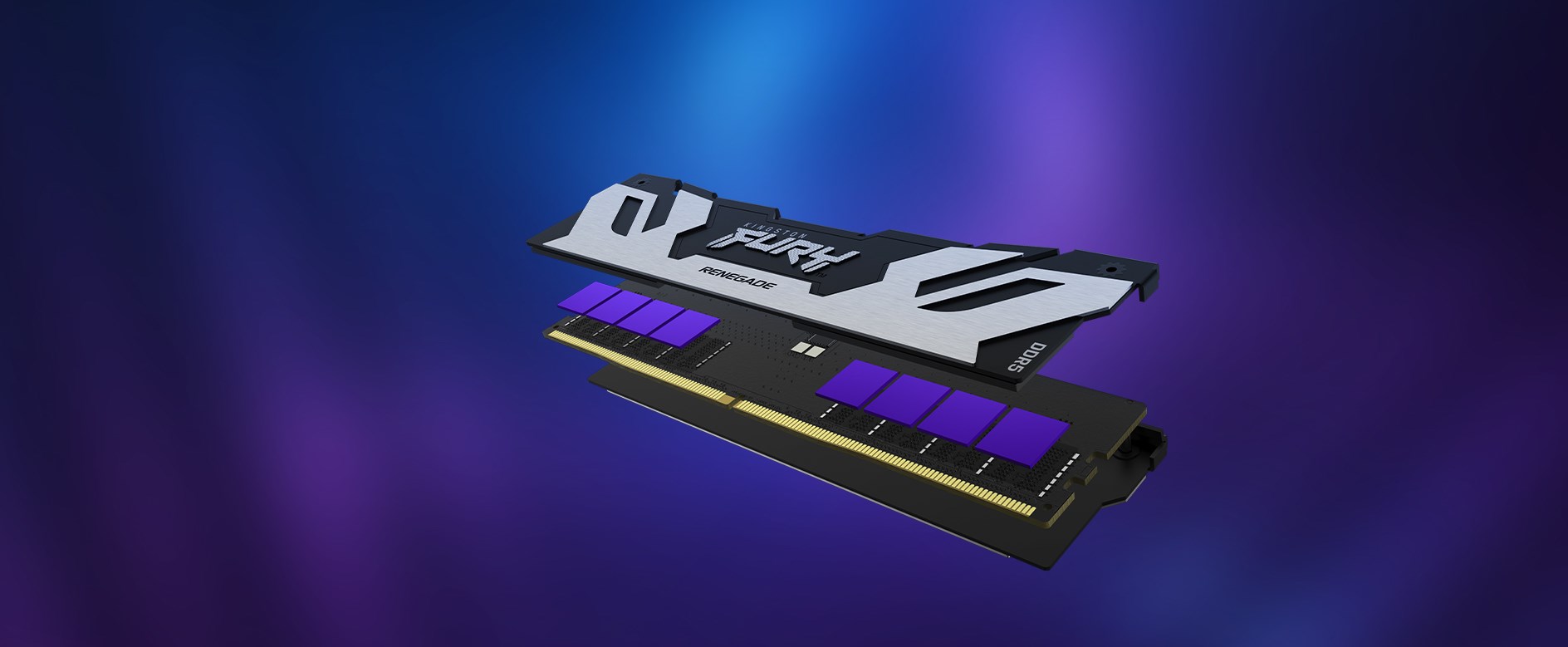 Memorie KINGSTON FURY Renegade DDR5, 48GB, 6400MHz, CL32, e argjendtë/e zezë