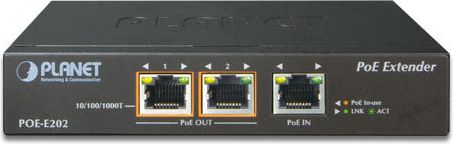 Ekstender PoE Planet POE-E202, 1x PoE+, 2x Gigabit PoE, i zi